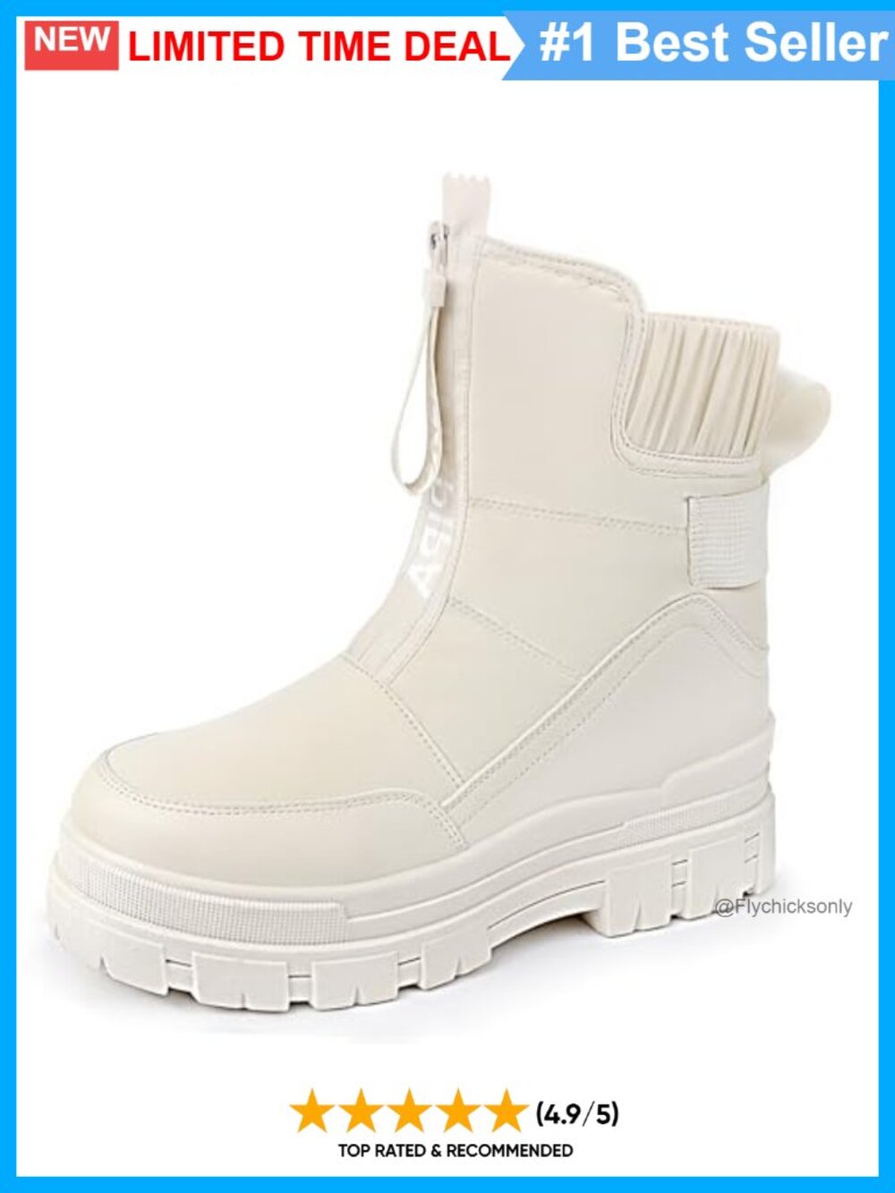 Women's Insulated Waterproof Mid-Calf Snow Boots Warm Winter Boots